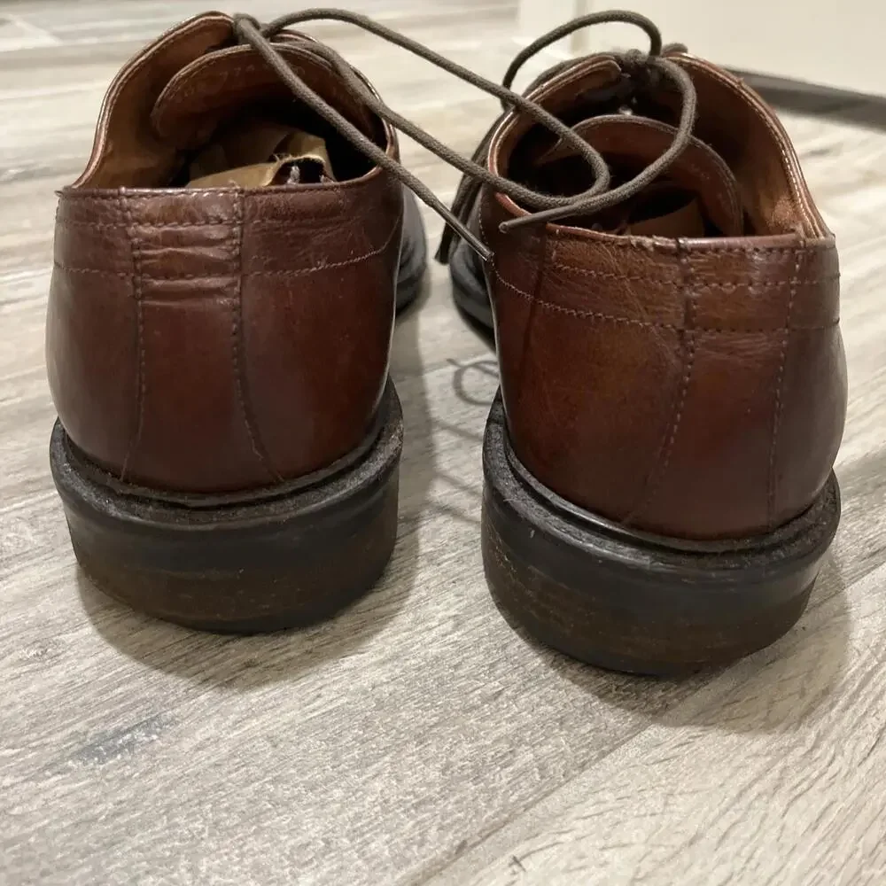 BACCO BUCCI MENS CHILI BROWN DRESS OXFORD SHOES SIZE 10.5 MADE IN ITALY *SCUFFS*